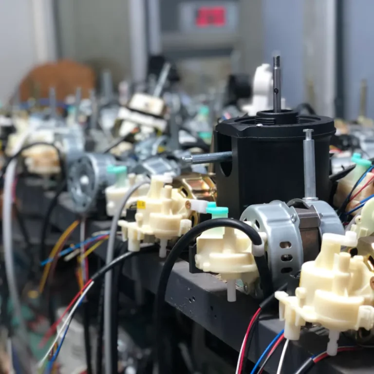 Industrial pedestal fan motors prepared for assembly and OEM production