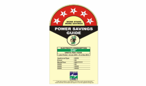 A sample Indian BEE Star Rating label that visually explains 'What is BEE Star Rating?'. The label is a power savings guide, displaying a 3-star rating out of 5, with the text 'More Stars More Savings'. It shows an electricity consumption of 248 units per year, a label period from 2015-2018, and placeholder fields for appliance type and brand. The official BEE 'Conserve It' logo is at the bottom.