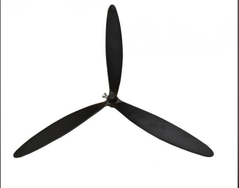 A heavy-duty replacement die-cast aluminum fan propeller designed for industrial performance. This robust 3-blade unit features a matte black finish and a precision-molded aerodynamic shape, offering superior durability, balance, and high-velocity airflow compared to standard plastic blades.